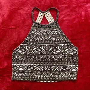 PacSun Aztec Halter Top With Lace Straps